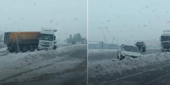 Batman-Bismil- Diyarbakır yolu buz tuttu, 5 araç birbirine girdi
