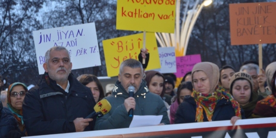 Rojava’daki katliamlara tepki: Batman’da “Rojava halkı yalnız değildir” eylemi