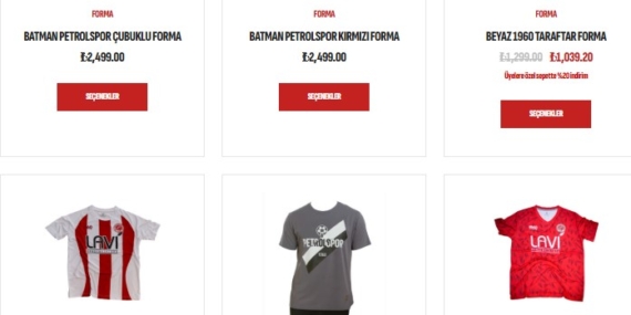 Batman Petrolspor store online satışlara başladı