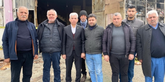 Başkan Kaplan’dan yangında zarar gören esnafa geçmiş olsun ziyareti