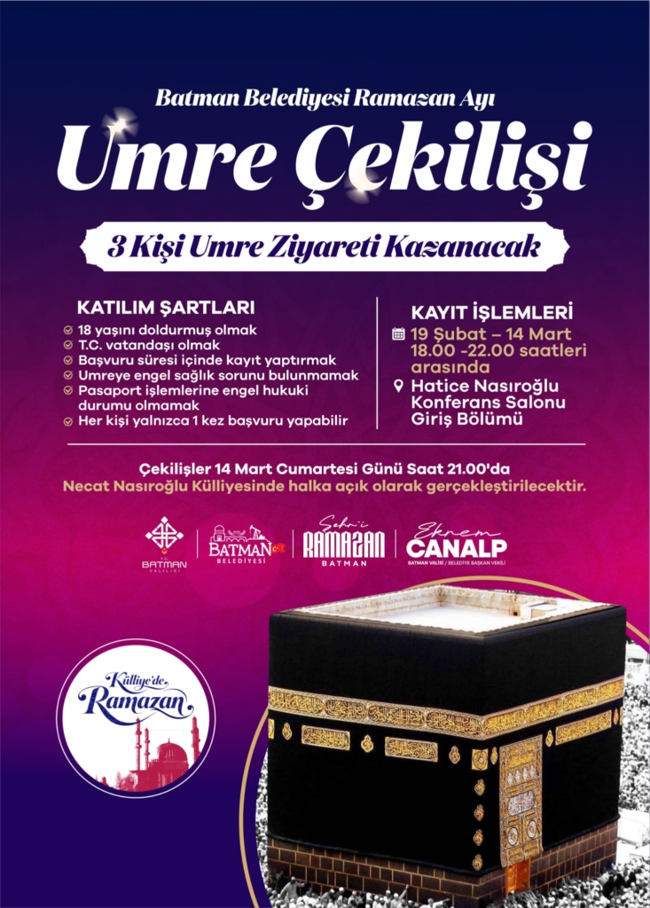Batman Belediyesi’nden ramazan ayına özel umre çekilişi