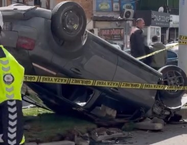 Batman’da trafik kazası: Araç takla attı