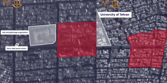 Harita paylaşan İsrail, Tahran’ı vurdu