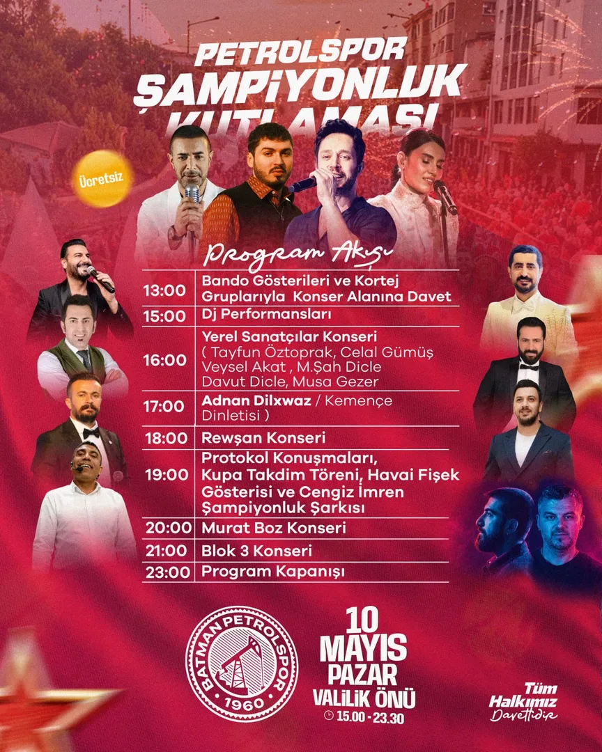 10 Mayıs’ta Batman’da şampiyonluk şöleni olacak