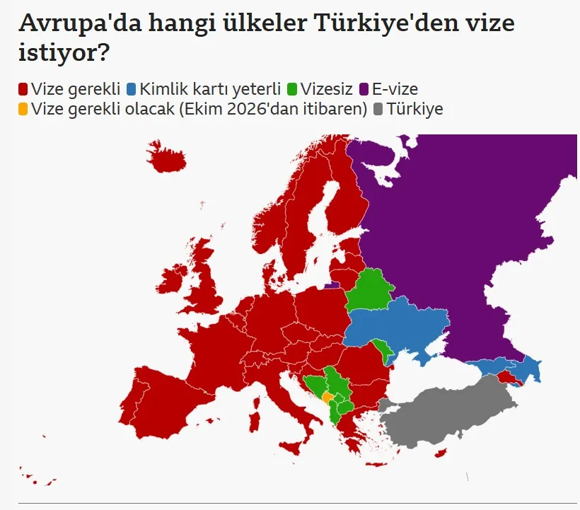 Türkiye'den vize isteyen ve istemeyen ülkeler hangileri?